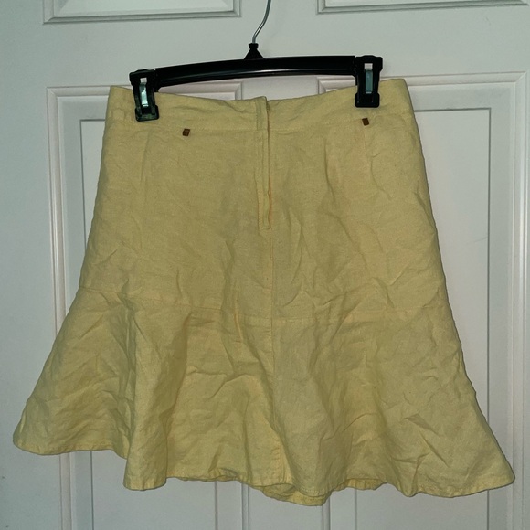 NMD Boutique Linen Skirt - Pale Yellow - Size 42 / Small - Picture 2 of 3